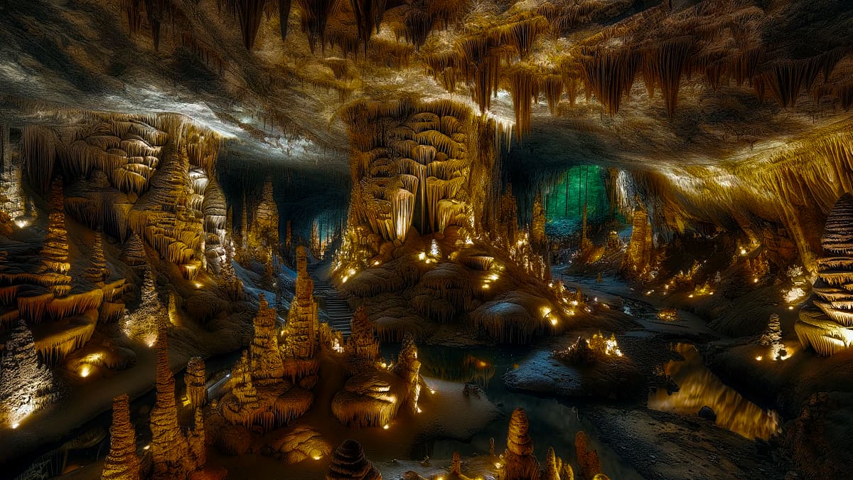 Популярные пещеры и гроты в горах Гарц в Германии