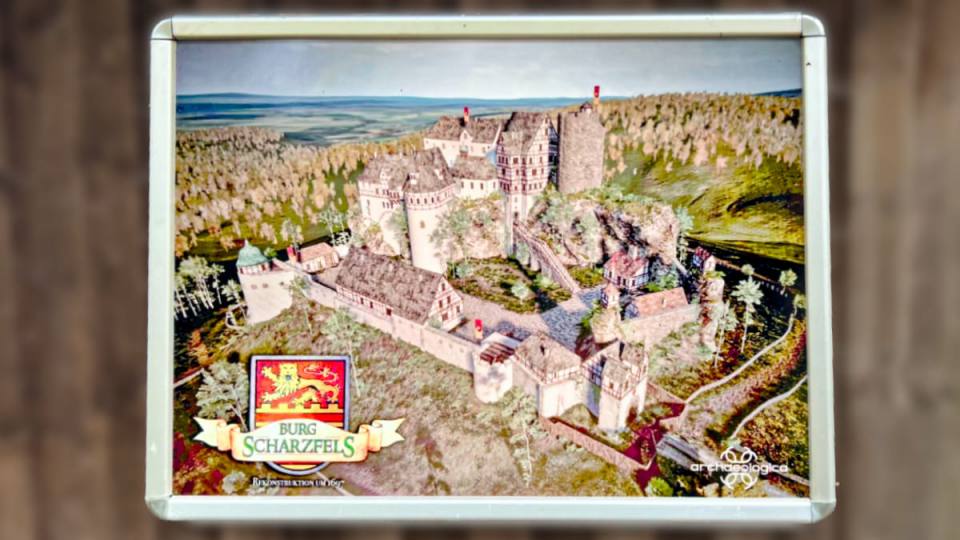 Фото: Руины замка Шарцфельс, план крепости, Burgruine Scharzfels